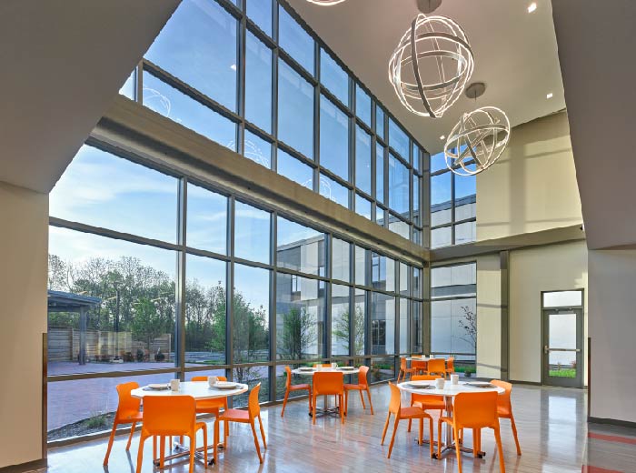 Dining hall at the cooper health addiction center