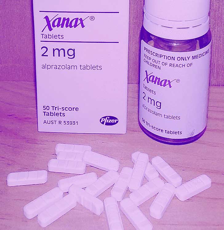 A prescription bottle of Xanax