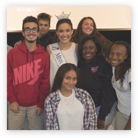 Miss Florida Courtney Sexton talks to high school students about drug abuse